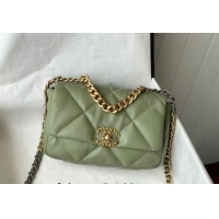 Good Looking Chanel 19 Shiny Lambskin Small Flap Bag AS1160 Light Green 2024