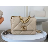 Good Taste Chanel 19 Shiny Lambskin Mini Flap Bag AS1159 Beige 2024