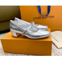 Grade Quality Louis Vuitton Romy Pumps 3.5cm in Metallic Lambskin Silver 606165