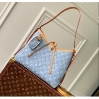 Top Grade Louis Vuitton CarryAll PM Bag in Monogram Denim 100% GOTS-certified Cotton M11462 Blue 2024