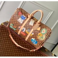 Famous Brand Louis Vuitton Keepall Bandouliere 45 Bag in Monogram Canvas M24960 Brown 2024