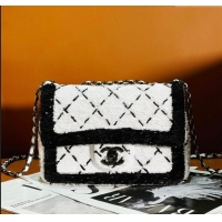 Grade Design Chanel Sequins & Black Metal Small Flap Bag AS4561 White/Black 2024