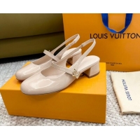 Best Price Louis Vuitton Romy Slingback Pumps 3.5cm in Patent Leather Pale Pink 606169