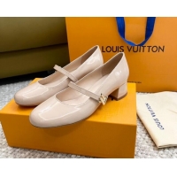 Best Grade Louis Vuitton Romy Pumps 3.5cm in Patent Leather Pale Pink 606170