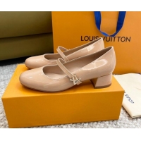 Best Grade Louis Vuitton Romy Pumps 3.5cm in Patent Leather Nude 606171