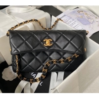 Good Taste Chanel Quilted Lambskin Medium Hobo bag AS4754 Black 2024