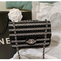 Famous Brand Chanel Crystals Evening Bag AS4297 Black/Silver 2024