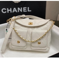 Promotional Chanel Shiny Crumpled Calfskin Small Messenger bag AS4743 White 2024