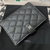 Trendy Design Chanel Quilted Grained Calfskin Passport Cover A96066 Black 2024