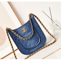 Super Quality Chanel Washed Denim Hobo Bag AS4532 Blue 2024