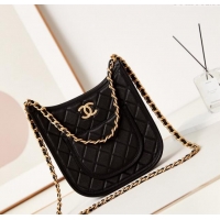 Cheapest Chanel Calfskin Hobo Bag AS4532 Black 2024