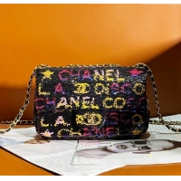 Grade Quality Chanel Sequins Small Flap Bag AS4651 Black/Multicolor 2024