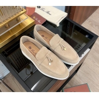 ​Reasonable Price Loro Piana Summer Charms Walk Suede Loafers LP1016 Beige 2023