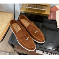 ​Most Popular Loro Piana Summer Charms Walk Suede Loafers LP1016 Dark Brown 2023