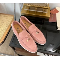 ​Affordable Price Loro Piana Summer Charms Walk Suede Loafers LP1016 Light Pink 2023