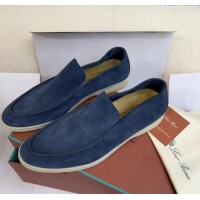 ​Good Taste Loro Piana Summer Walk Suede Loafers L1514 Navy Blue 2024 (For Men)