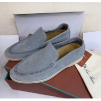 Promotional Loro Piana Summer Walk Suede Loafers L1514 Grey 2024 (For Men)