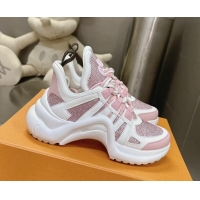 Purchase Louis Vuitton Archlight Sneakers in Leather and Strass Pink 608006