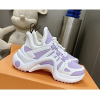 Sophisticated Louis Vuitton Archlight Sneakers in Leather and Monogram Canvas Purple 608010