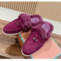 Grade Design LP Charms Walk Babouche Loafers with Fur in Suede LP010901 Purple 2024 Top