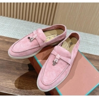 ​Luxury Cheap LP Summer Charms Walk Loafers in Suede LP010901 Light Pink 2024 Top