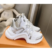 Classic Hot Louis Vuitton Archlight Sneakers in Monogram Calf Leather White/Silver 608018