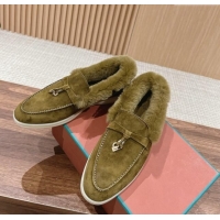 ​Buy Classic LP Summer Charms Walk Loafers with Fur 0129 Green 2024