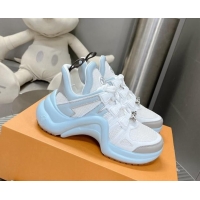 Best Product Louis Vuitton Archlight Sneakers in Leather and Mesh Light Blue 608022