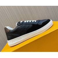 Best Quality Louis Vuitton LV Stadium Sneakers in Monogram Leather and Suede Black 608043