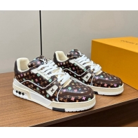 Best Product Louis Vuitton LV Trainer Sneakers Monogram-printed Leather Brown 611002