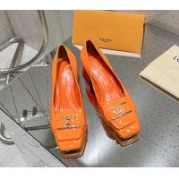 Good Quality Louis Vuitton Moonlight Pumps 4.5cm in Patent Leather Orange 611003