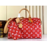 Best Quality Louis Vuitton RUNWAY Speedy P9 Bandouliere 40 Bag in Soft Calfskin M24420 Red 2024