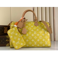 New Design Louis Vuitton RUNWAY Speedy P9 Bandouliere 40 Bag in Soft Calfskin M24419 Yellow 2024