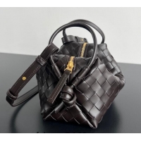 Best Price Bottega Veneta Small Loop Cross-Body Bag in Intrecciato Leather 796615 Dark Brown 2024