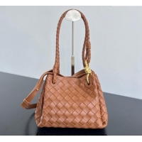 Grade Design Bottega Veneta Small Parachute Shoulder Bag in Intrecciato Leather 796569 Light Brown 2024