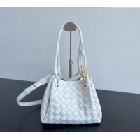 Hot Sell Cheap Bottega Veneta Small Parachute Shoulder Bag in Intrecciato Leather 796569 White 2024