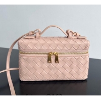 Good Looking Bottega Veneta Bang Bang Vanity Case in Intrecciato Leather 789109 Light Pink 2024