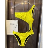 ​Luxury Discount Gucci GG Cut-out Swimwear 0618 Yellow 2024