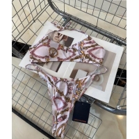 Best Price Louis Vuitton Two Pieces Chain Printed Swimwear 0618 Pale Pink 2024