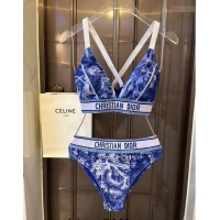 ​Ladies Cheap Dior Fluorescent Swimwear D0618 Blue 2024