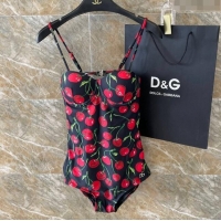 Top Grade Dolce & Gabbana DG Cherry Print Swimwear 0618 Red/Black 2024