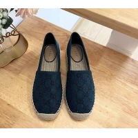 Cheap Price Gucci Strass GG Canvas Espadrilles Flat Dark Blue 605078