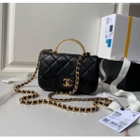 Buy Discount Chanel Mini Flap Bag with Top Handle AS4847 Black 2024