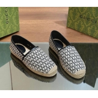 Unique Style Gucci GG Jacquard Espadrilles Flat Black 05101