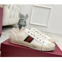 Best Product Gucci Lido Canvas Sneakers White 605108