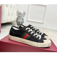 Best Price Gucci Lido Canvas Sneakers Black 605109