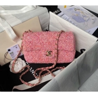 Super Quality Chanel Classic Tweed Mini Flap Bag A69900 Pink 2024