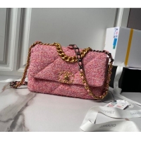 Buy Discount Chanel 19 Bag Tweed Small Flap Bag AS1160 Pink 2024