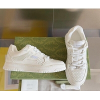 Good Looking Gucci Re-Web Sneakers in Calf Leather White 605157