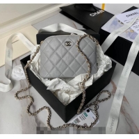 Popular Style Chanel Grained Calfskin Clutch with Chain AP4000 Grey 2024